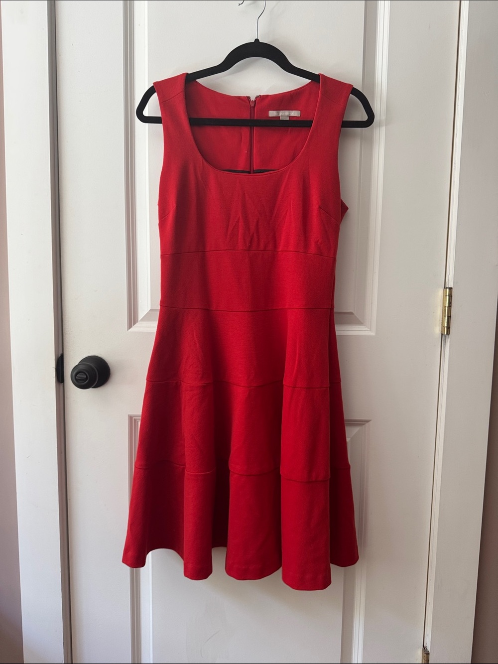 Banana Republic Red Scoop-Neck Fit & Flare Mini Dress